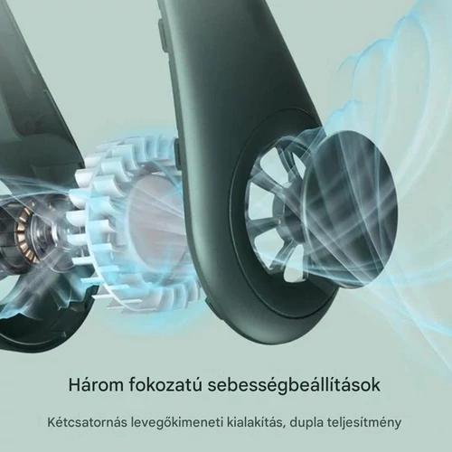 Mini hordozható nyak ventilátor beépített akkumulátorral - fehér