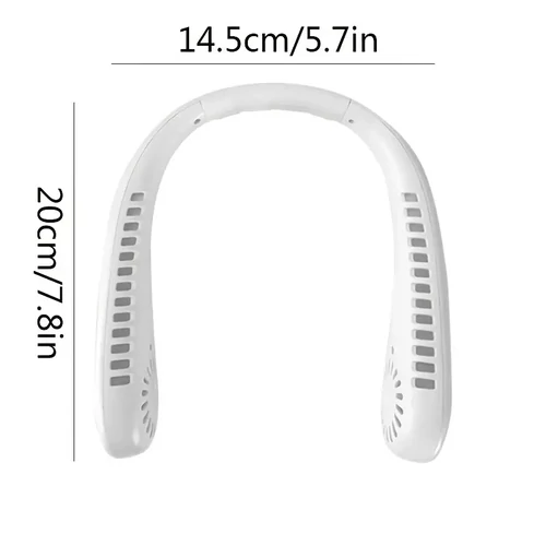 Mini hordozható nyak ventilátor beépített akkumulátorral - fehér
