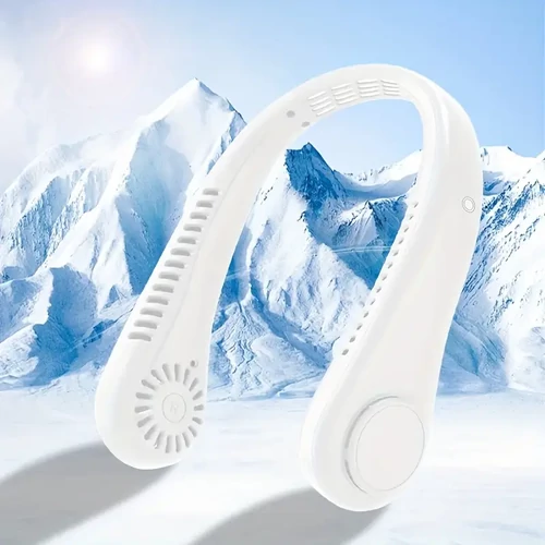 Mini hordozható nyak ventilátor beépített akkumulátorral - fehér
