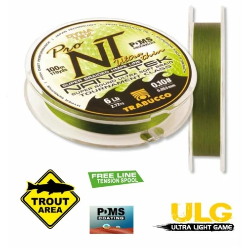 Trabucco DYNA-TEX PRO NANO TEK ULTRA THIN fonott zsinór 100 m 0,064 mm (TR054-28-006)