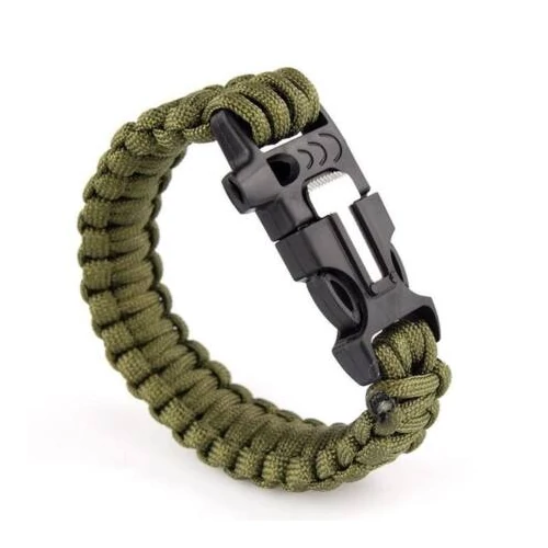 Paracord túlélő karkötő iránytűvel - zöld