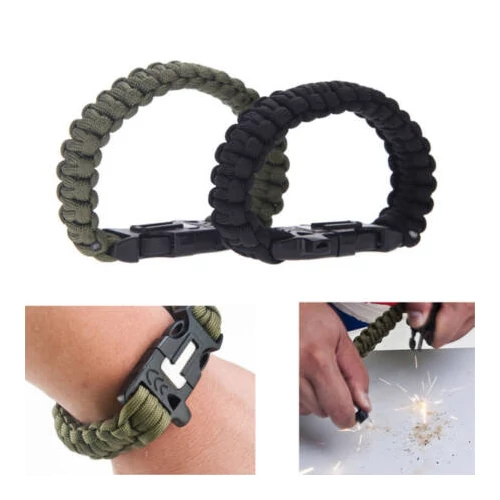 Paracord túlélő karkötő iránytűvel - zöld