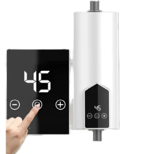 Digitális LCD átfolyós vízmelegítő 3500W hőmérséklet-szabályozással - fehér (RYK-006)