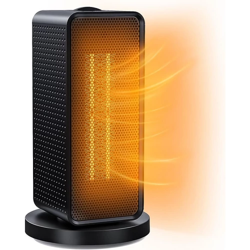 Hordozható elektromos hősugárzó ventilátorral 1200W PTC kerámia technológiával - fekete (CH23-299)