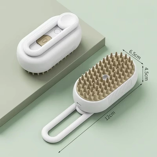 3 az 1-ben öntisztító masszázs gőzkefe macskáknak, kutyáknak USB csatlakozással - LS-124
