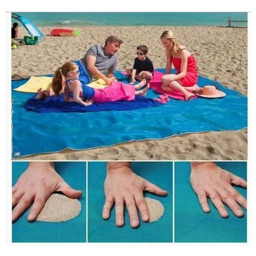 Mágikus strandlepedő homokmentes technológiával 150x200 cm - kék (IRP-00005521)
