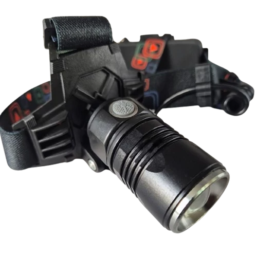 W613 zoomolható LED fejlámpa 1200 lumen 2 db Li-ion 18650 akkumulátorral IPX4 vízállóság - fekete (W613)