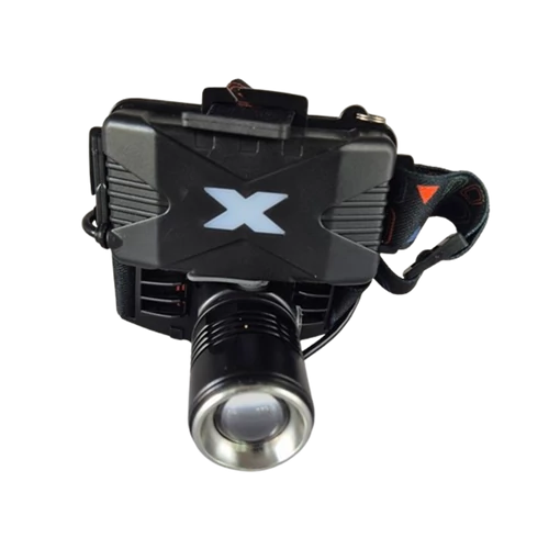 W613 zoomolható LED fejlámpa 1200 lumen 2 db Li-ion 18650 akkumulátorral IPX4 vízállóság - fekete (W613)
