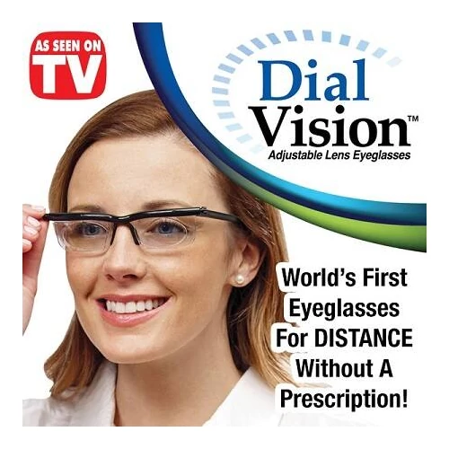 Dial Vision állítható dioptriájú szemüveg rugalmas kerettel -6-tól +3 dioptriáig - fekete