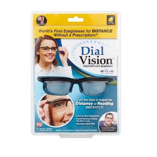 Dial Vision állítható dioptriájú szemüveg rugalmas kerettel -6-tól +3 dioptriáig - fekete