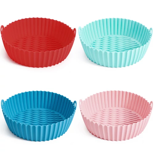 Légsütő szilikon bélés készlet 3db + ajándék 3db szilikon alátét - 22 cm - Fekete-Szürke-Kék