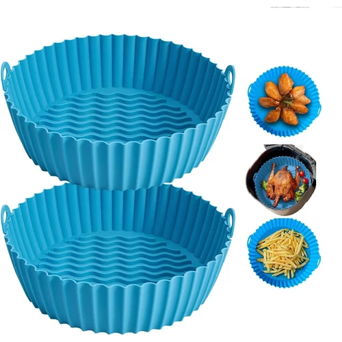 Légsütő szilikon bélés készlet 3db + ajándék 3db szilikon alátét - 22 cm - Fekete-Szürke-Kék