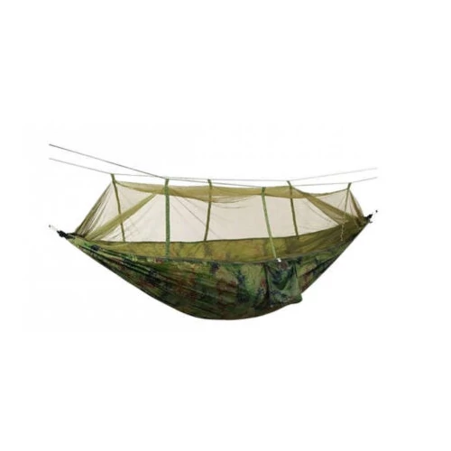 Terepmintás ultrakönnyű függőágy tárolózsákban szúnyoghálóval 260×140 cm