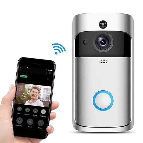 XSmart okos kapucsengő WiFi-s HD kamerával és kétirányú kommunikációval - ezüst (doorbell-v5)
