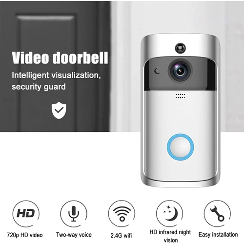 XSmart okos kapucsengő WiFi-s HD kamerával és kétirányú kommunikációval - ezüst (doorbell-v5)