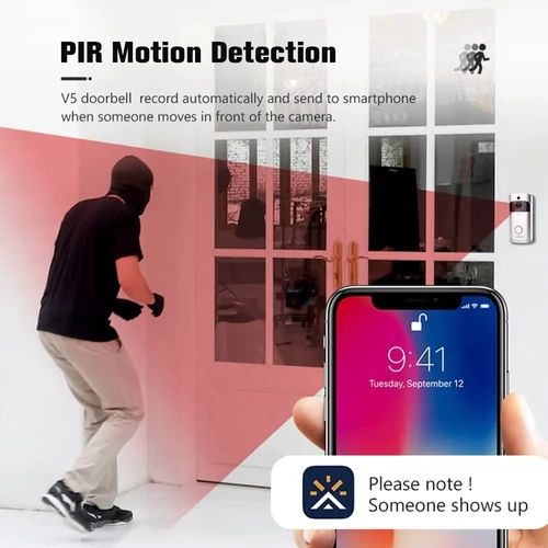 XSmart okos kapucsengő WiFi-s HD kamerával és kétirányú kommunikációval - ezüst (doorbell-v5)