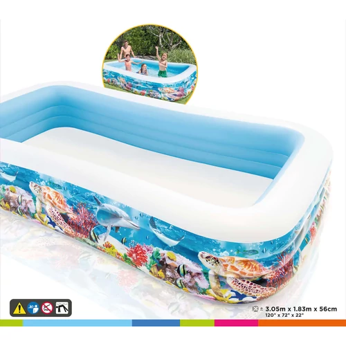 Wet Set Collection tengermintás családi medence 305 x 183 x 56 cm (58484NP)