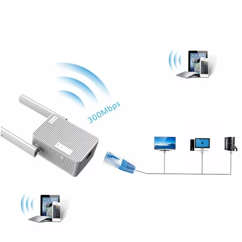 LV-WR13B WiFi jelerősítő Wireless-N Repeater 300 Mbps - fehér